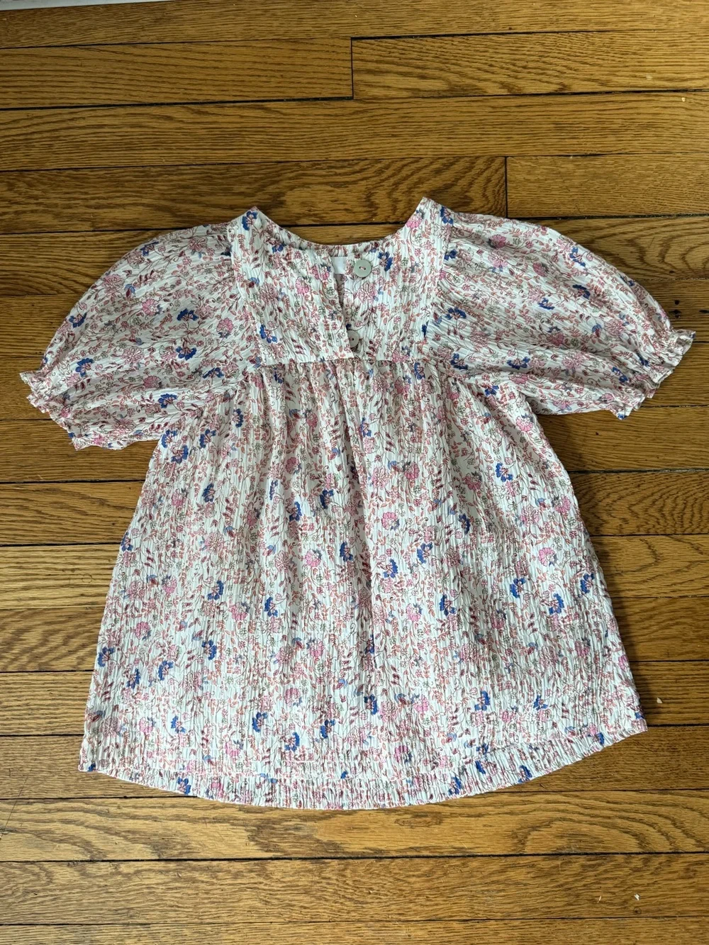 Zara Floral Short-Sleeve Dress - Size 3 / 4